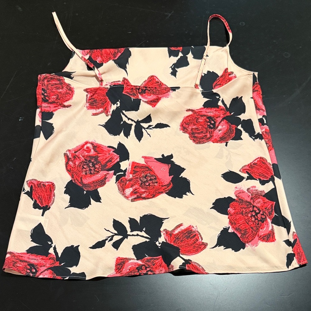 Paige Floral Camisole Top with Red and Black Design